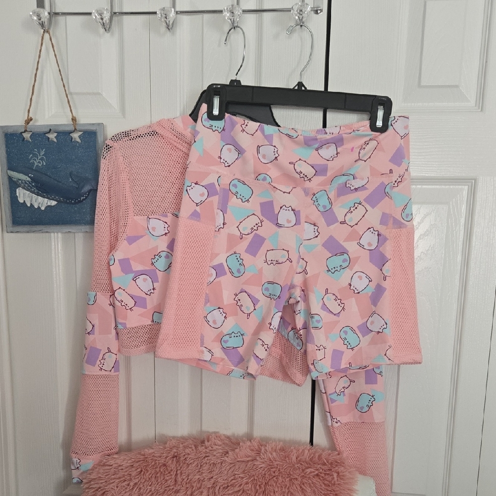 Pusheen Pink Patterned Bike Shorts